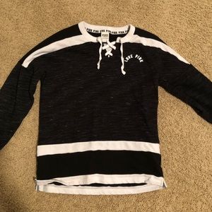 Pink oversized sweater.